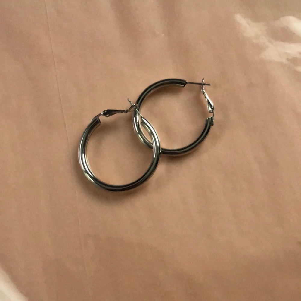 Small silver hoop earrings